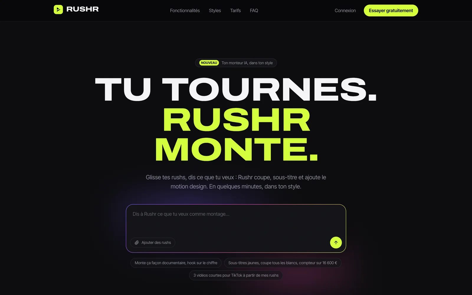 Rushr home page